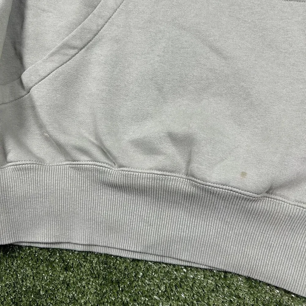 Nike Men's Grey and Green Hoodie